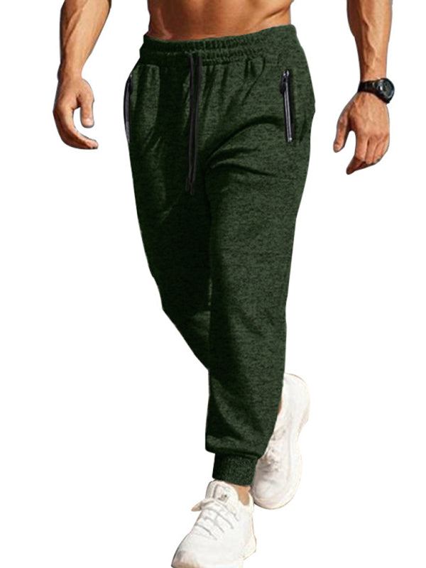 Men's sports casual cationic zipper cuffs slim fit sweatpants - Plush Fashion Shop #