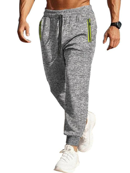 Men's sports casual cationic zipper cuffs slim fit sweatpants - Plush Fashion Shop #