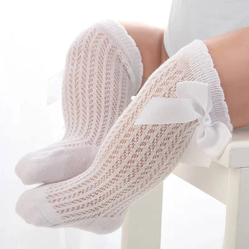 Baby Girls Long Bow Sock - Plush Fashions Shop 